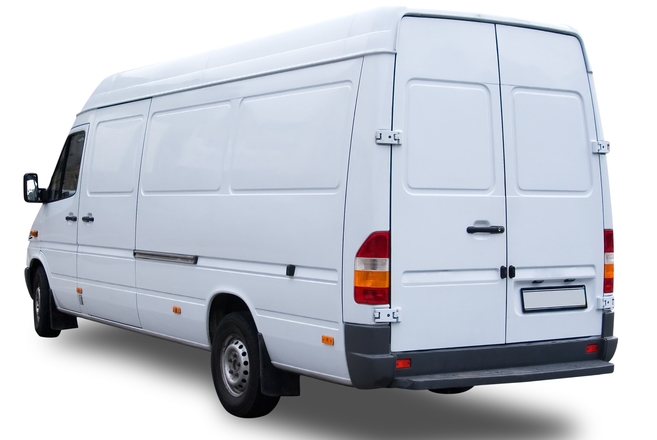 furgoneta blanca de transporte